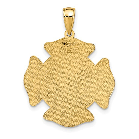 14kt Yellow Gold Large FD St. Florian Badge Pendant