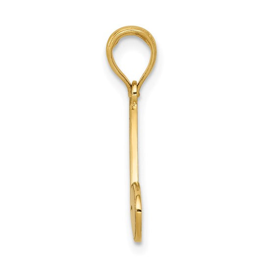 14kt Yellow Gold Large Firefighter Hat Pendant