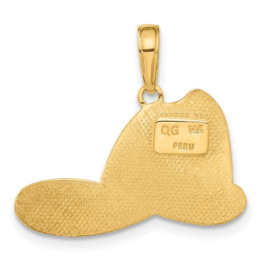 14kt Yellow Gold Large Firefighter Hat Pendant