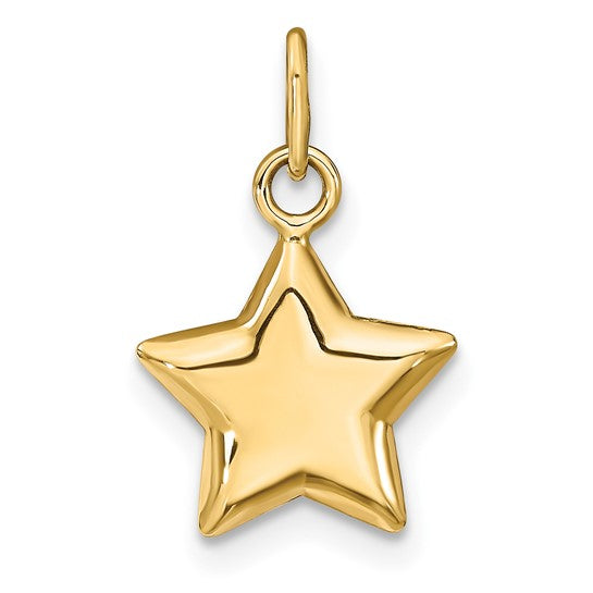 14kt Yellow Gold 3-D Puffed Star Charm