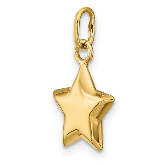 14kt Yellow Gold 3-D Puffed Star Charm