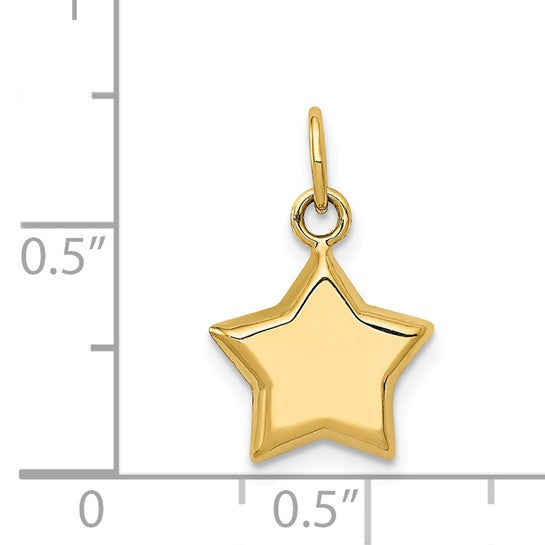14kt Yellow Gold 3-D Puffed Star Charm