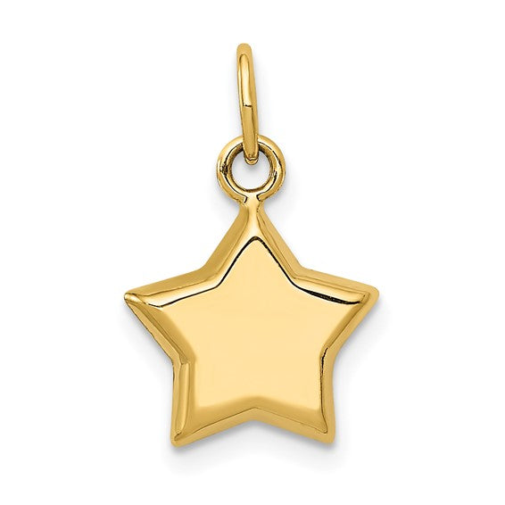 14kt Yellow Gold 3-D Puffed Star Charm