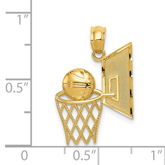 14kt Yellow Gold Basketball Pendant