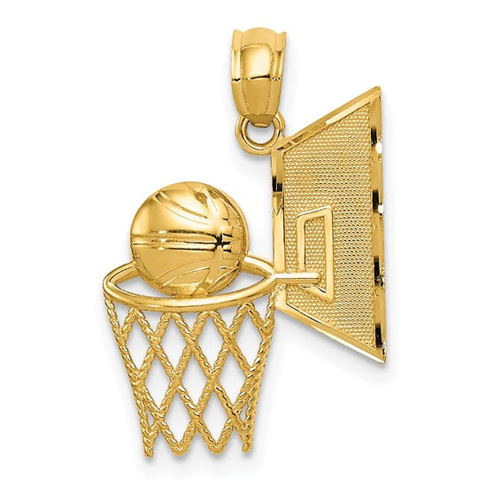 14kt Yellow Gold Basketball Pendant