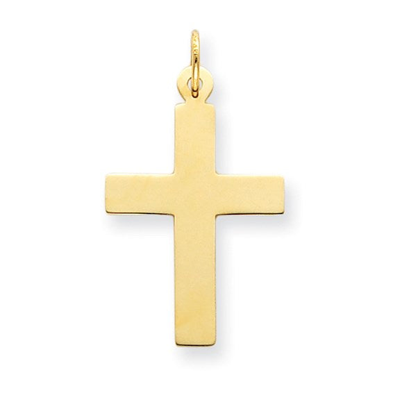 14kt Yellow Gold Polished Cross Charm