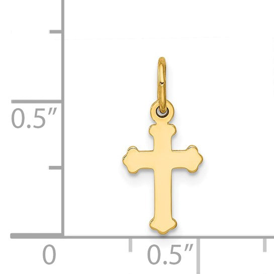 14kt Yellow Gold Mini Polished Cross Charm