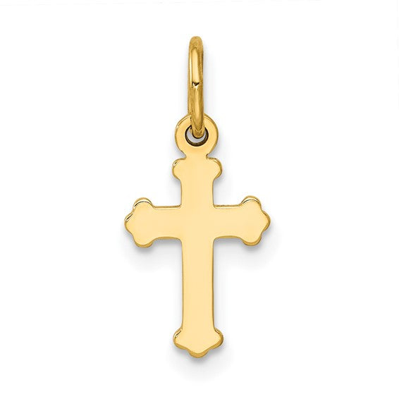 14kt Yellow Gold Mini Polished Cross Charm