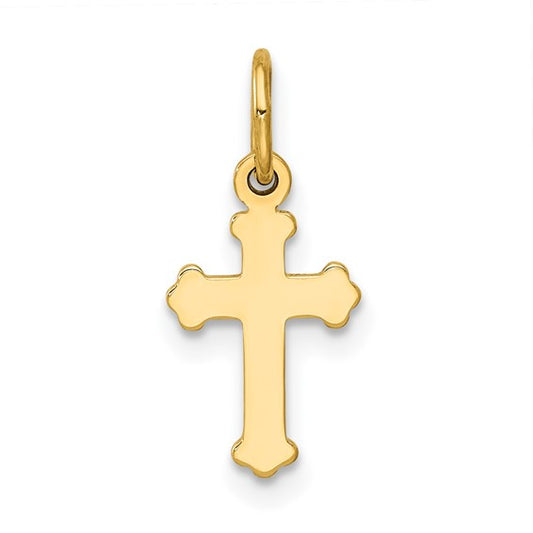 14kt Yellow Gold Mini Polished Cross Charm