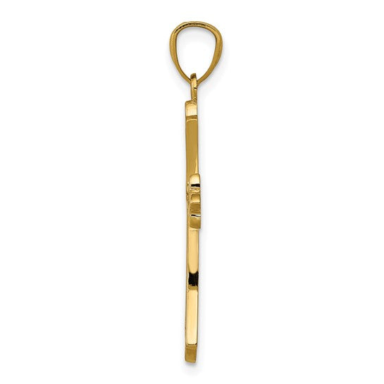 14kt Yellow Gold Budded Cross Pendant