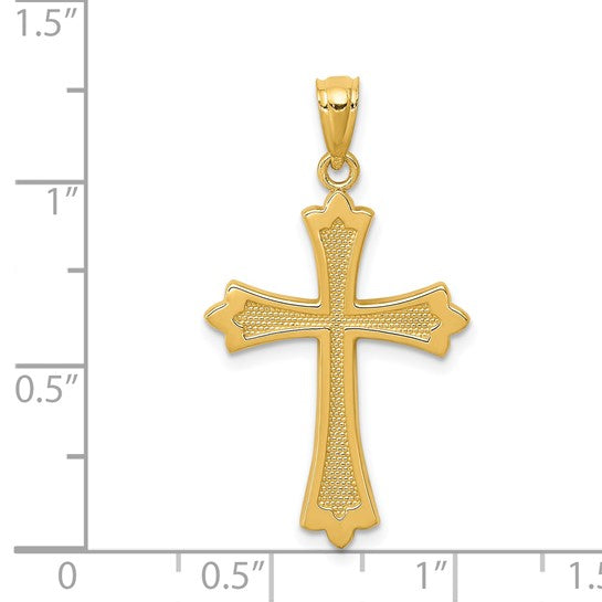14kt Yellow Gold Budded Cross Pendant