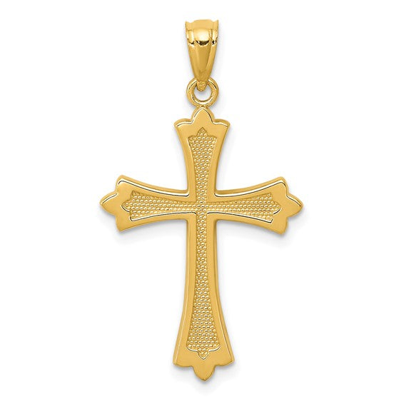 14kt Yellow Gold Budded Cross Pendant