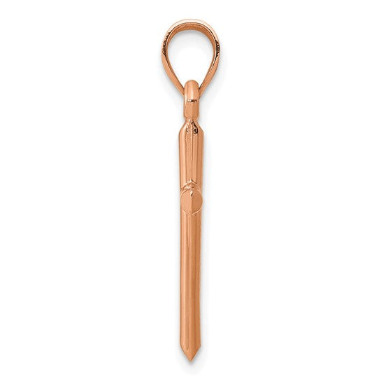 14kt Rose Gold Polished Hollow Cross Pendant