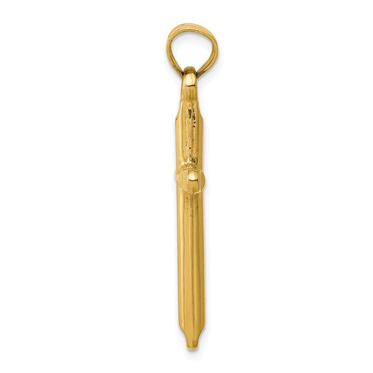 14kt Yellow Gold 3-D Hollow Cross Pendant