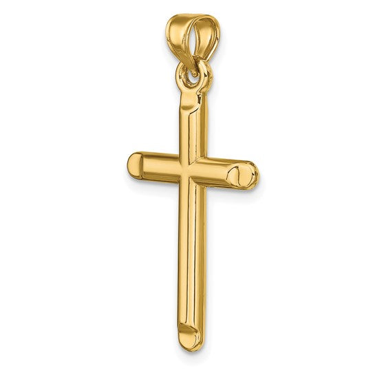 14kt Yellow Gold 3-D Hollow Cross Pendant
