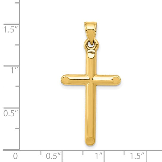 14kt Yellow Gold 3-D Hollow Cross Pendant
