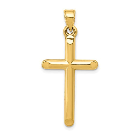 14kt Yellow Gold 3-D Hollow Cross Pendant