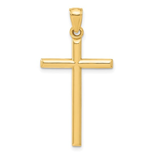 14kt Yellow Gold Polished Hollow Cross Pendant