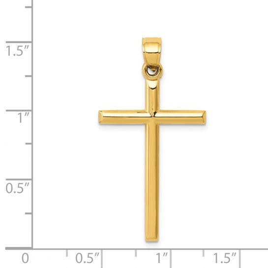 14kt Yellow Gold Polished Hollow Cross Pendant