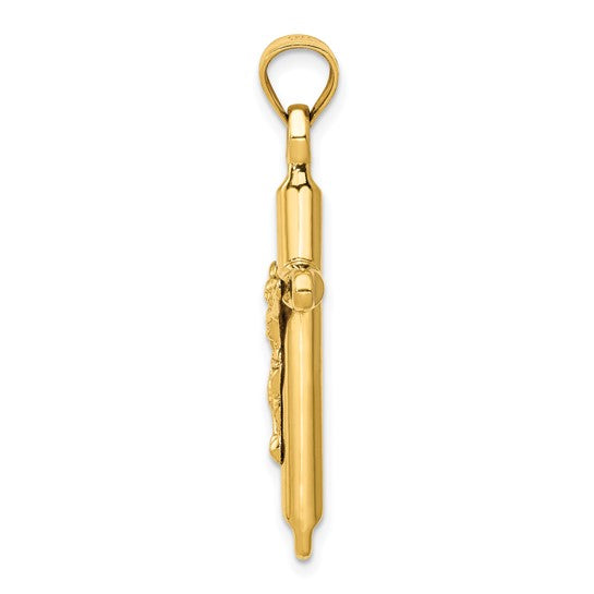 14kt Yellow Gold Hollow Crucifix Pendant
