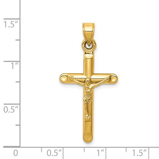 14kt Yellow Gold Hollow Crucifix Pendant