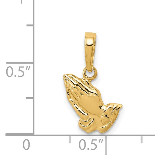 14KT Yellow Gold Praying Hands Pendant