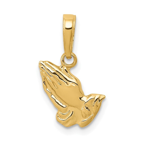 14KT Yellow Gold Praying Hands Pendant