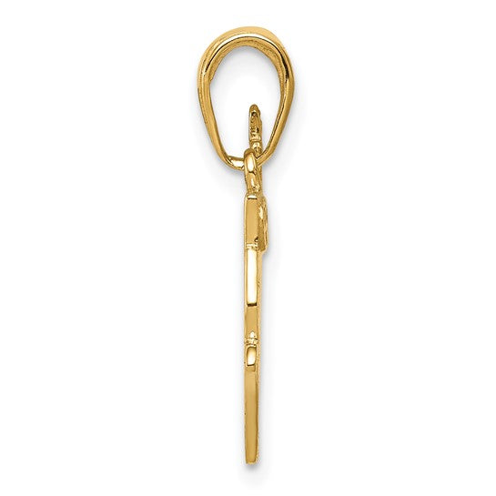14KT Yellow Gold Bible, Praying Hands, and Cross Pendant