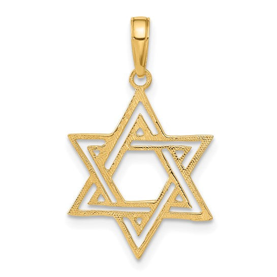 14KT Yellow Gold Star of David Pendant
