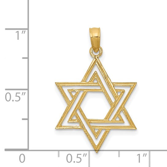 14KT Yellow Gold Star of David Pendant