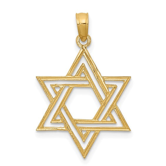 14KT Yellow Gold Star of David Pendant