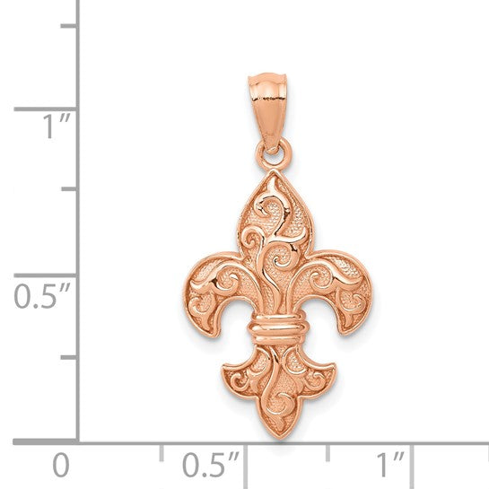 14kt Rose Gold Fleur de lis Pendant