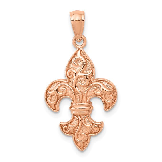 14kt Rose Gold Fleur de lis Pendant
