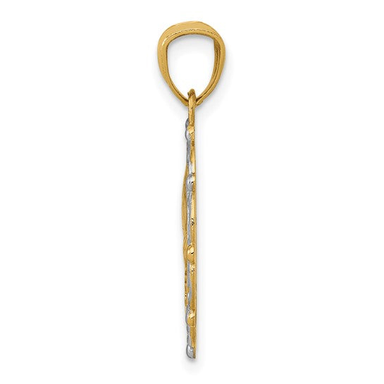 14kt Yellow Gold w/Rhodium Baptism Pendant