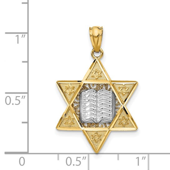 14kt Two-tone Star of David Pendant