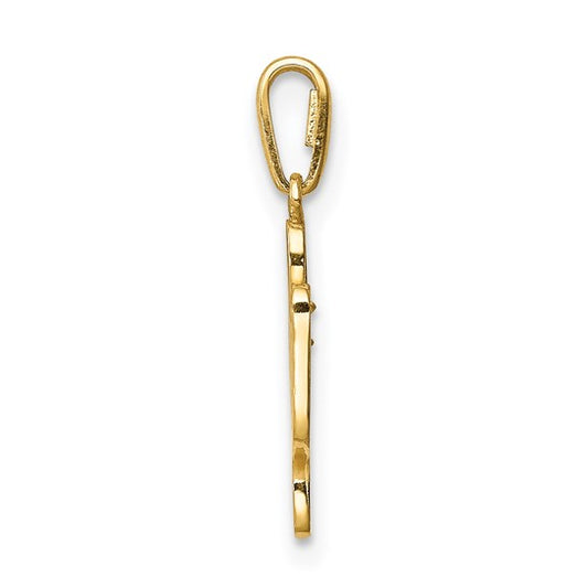 14KT Yellow Gold Cactus CZ Pendant