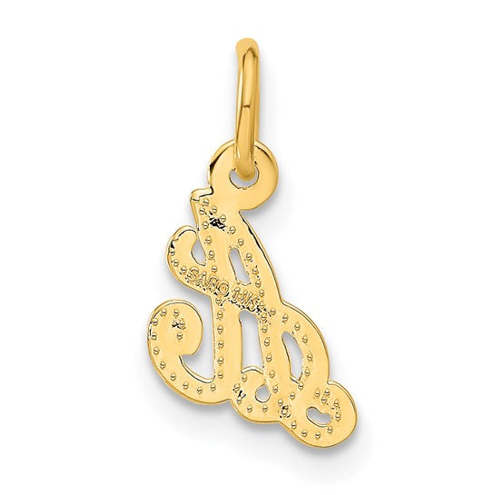 14KT Yellow Gold Script Letter A Initial Charm