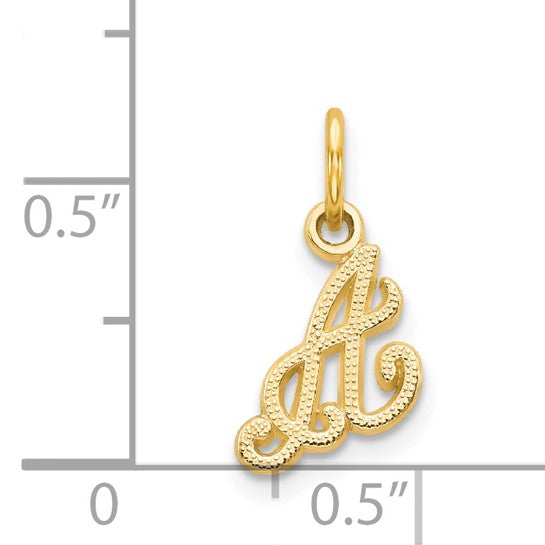 14KT Yellow Gold Script Letter A Initial Charm