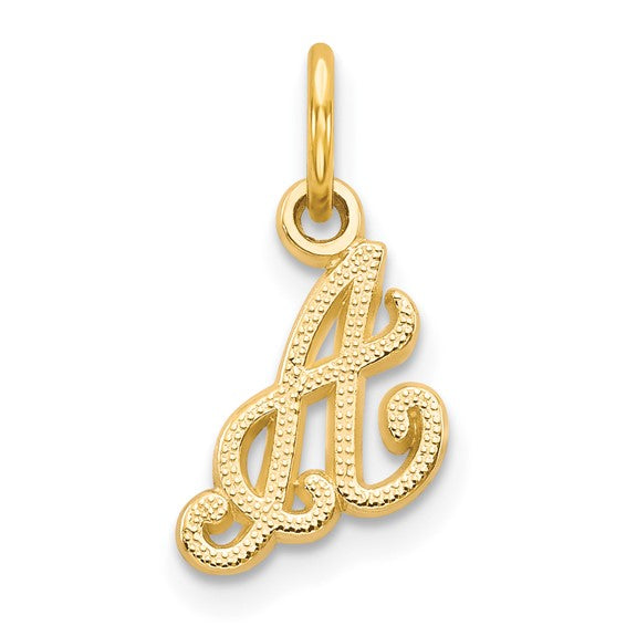 14KT Yellow Gold Script Letter A Initial Charm