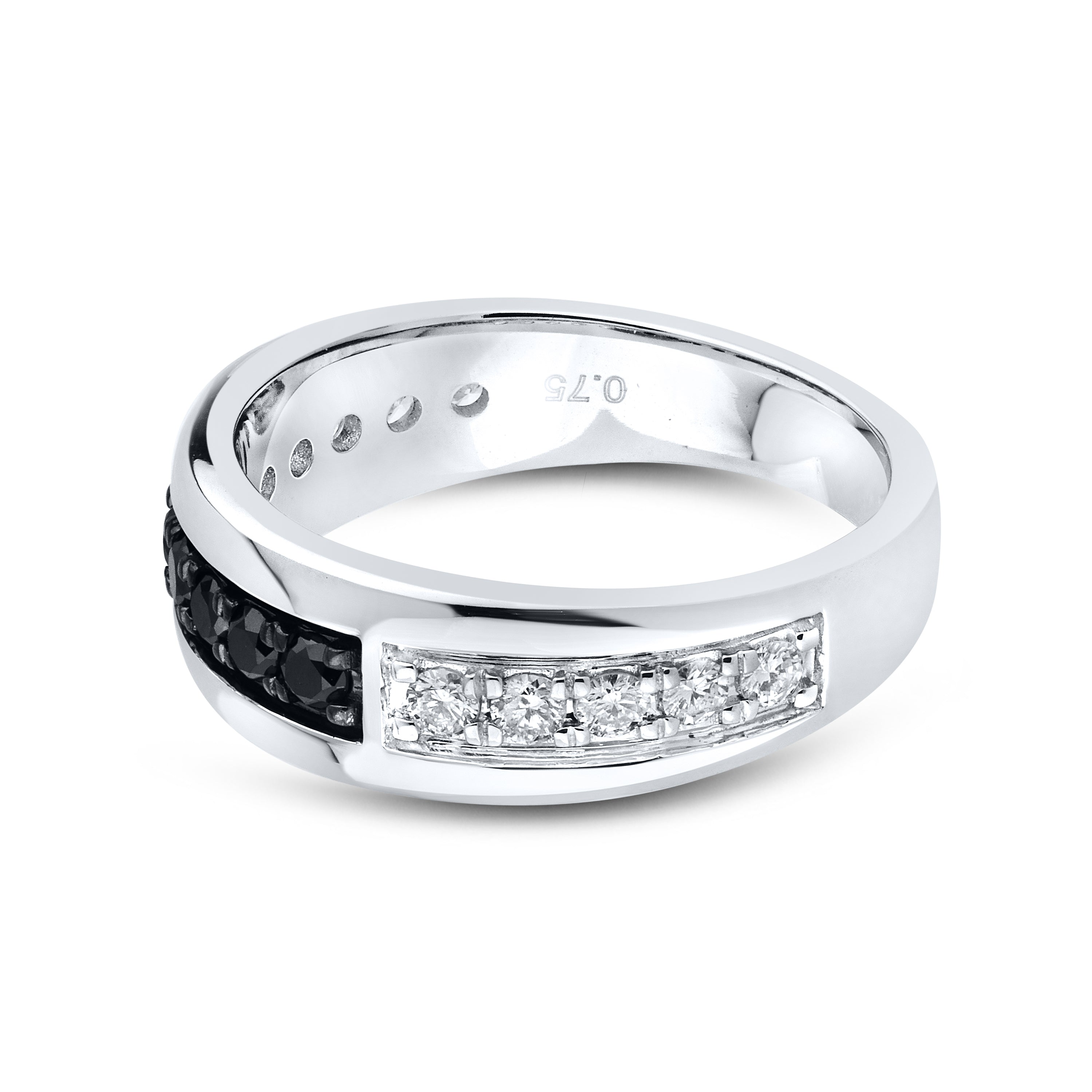 10KT WHITE GOLD 0.74 CTW MEN’S DIAMOND BAND