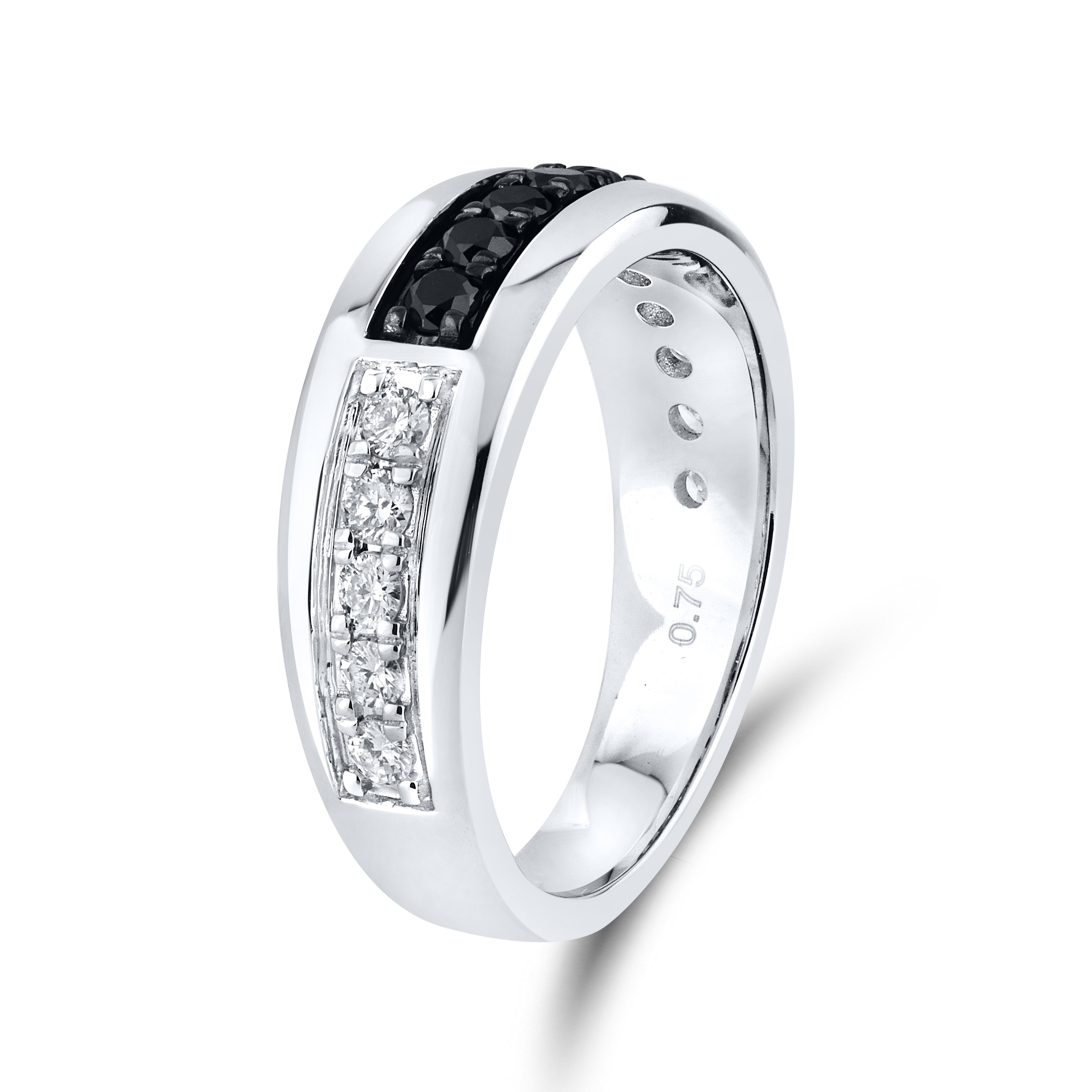 10KT WHITE GOLD 0.74 CTW MEN’S DIAMOND BAND