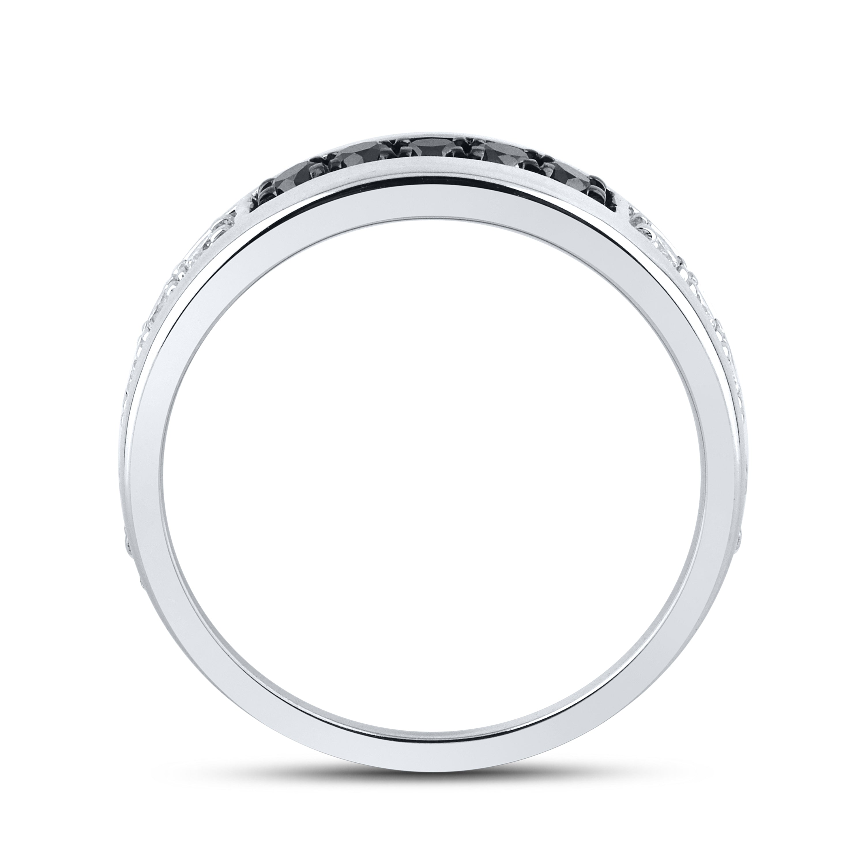 10KT WHITE GOLD 0.74 CTW MEN’S DIAMOND BAND