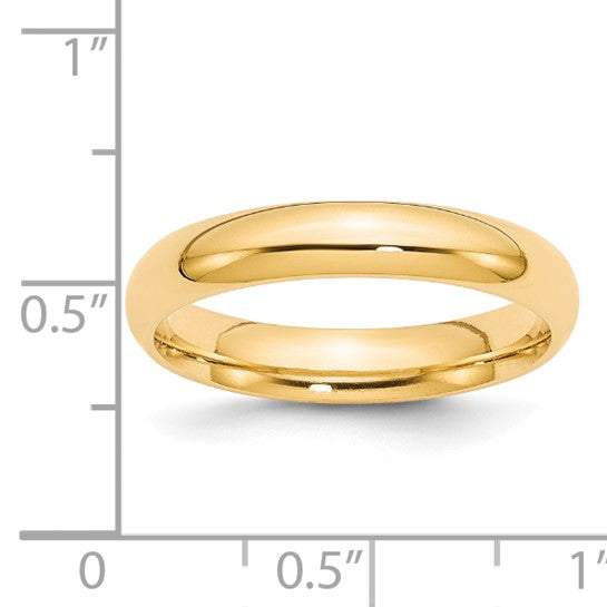 14kt Yellow Gold 4mm Standard Weight Comfort Fit Wedding Band Size 8.5