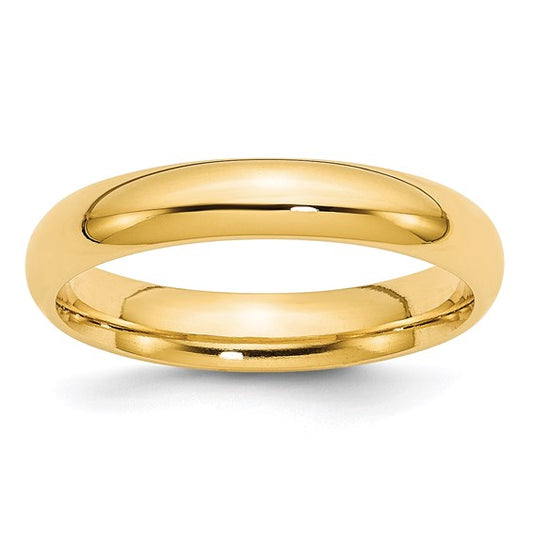 14kt Yellow Gold 4mm Standard Weight Comfort Fit Wedding Band Size 7.5
