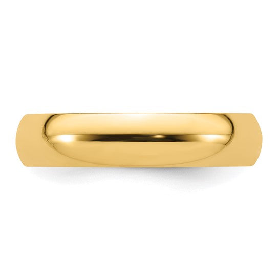 14kt Yellow Gold 5mm Standard Weight Comfort Fit Wedding Band Size 10.5