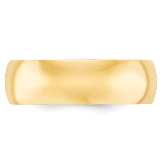 14kt Yellow Gold 7mm Standard Weight Comfort Fit Wedding Band Size 13.5