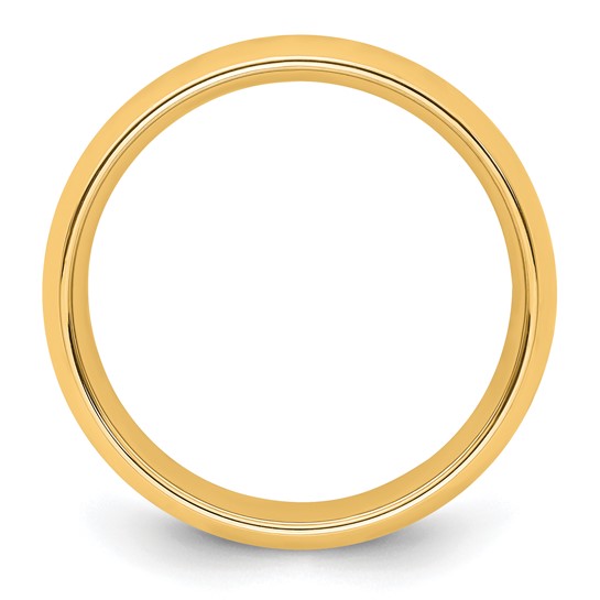 14kt Yellow Gold 8mm Standard Weight Comfort Fit Wedding Band Size 7.5