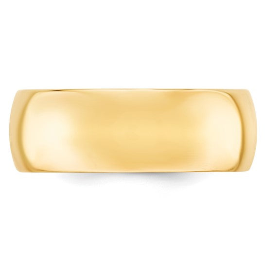 14kt Yellow Gold 8mm Standard Weight Comfort Fit Wedding Band Size 7.5