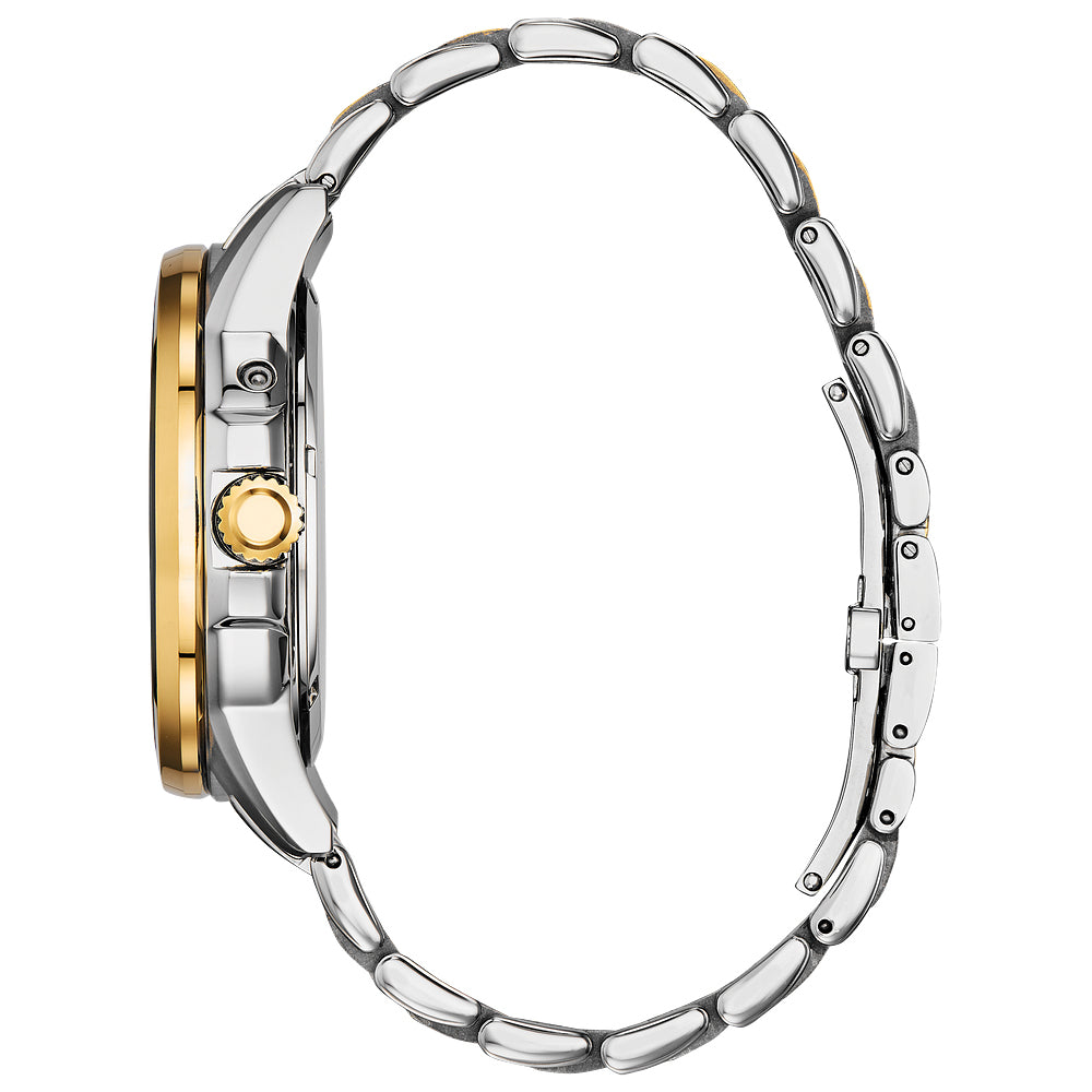 Men's Citizen Eco-Drive® Calendrier Chronograph Two-Tone Watch with Blue Dial (Model: BU0054-52L)