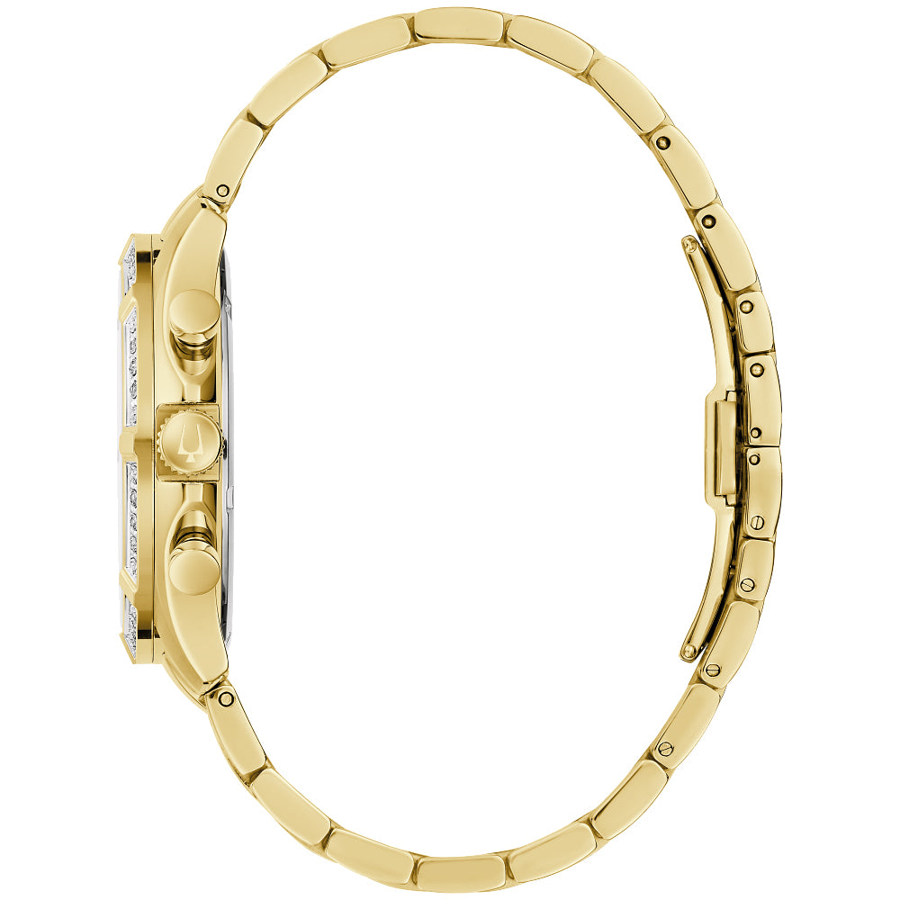 Bulova Diamond Men's Gold Tone Stainless Steel Bracelet Watch 98E113